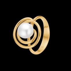 SWIRL W PEARL RING