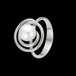 SWIRL W PEARL RING